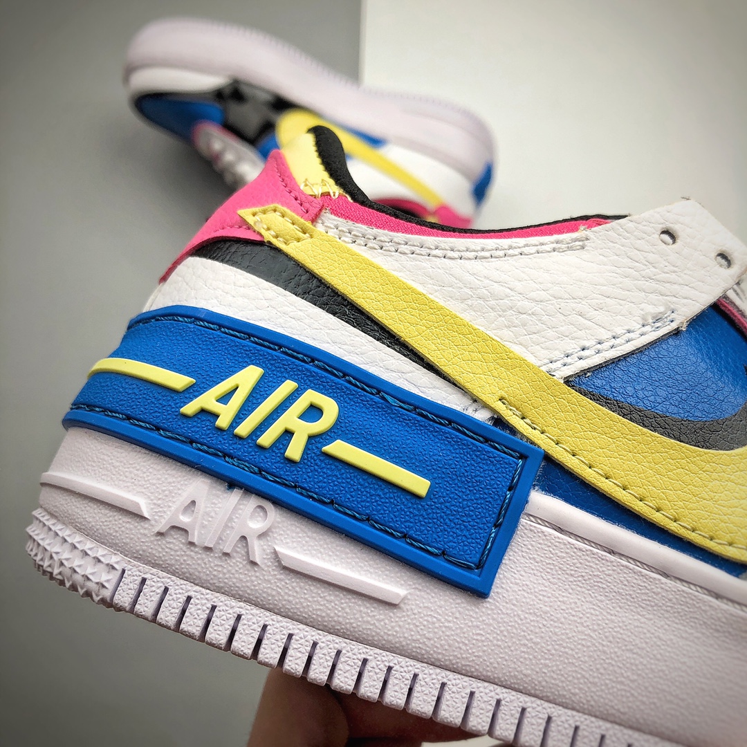 160 耐克Nike WMNS Air Force 1 Shadow 小白zhe空军一号马卡龙轻量增高低帮百搭板鞋 货号：CJ1641 100