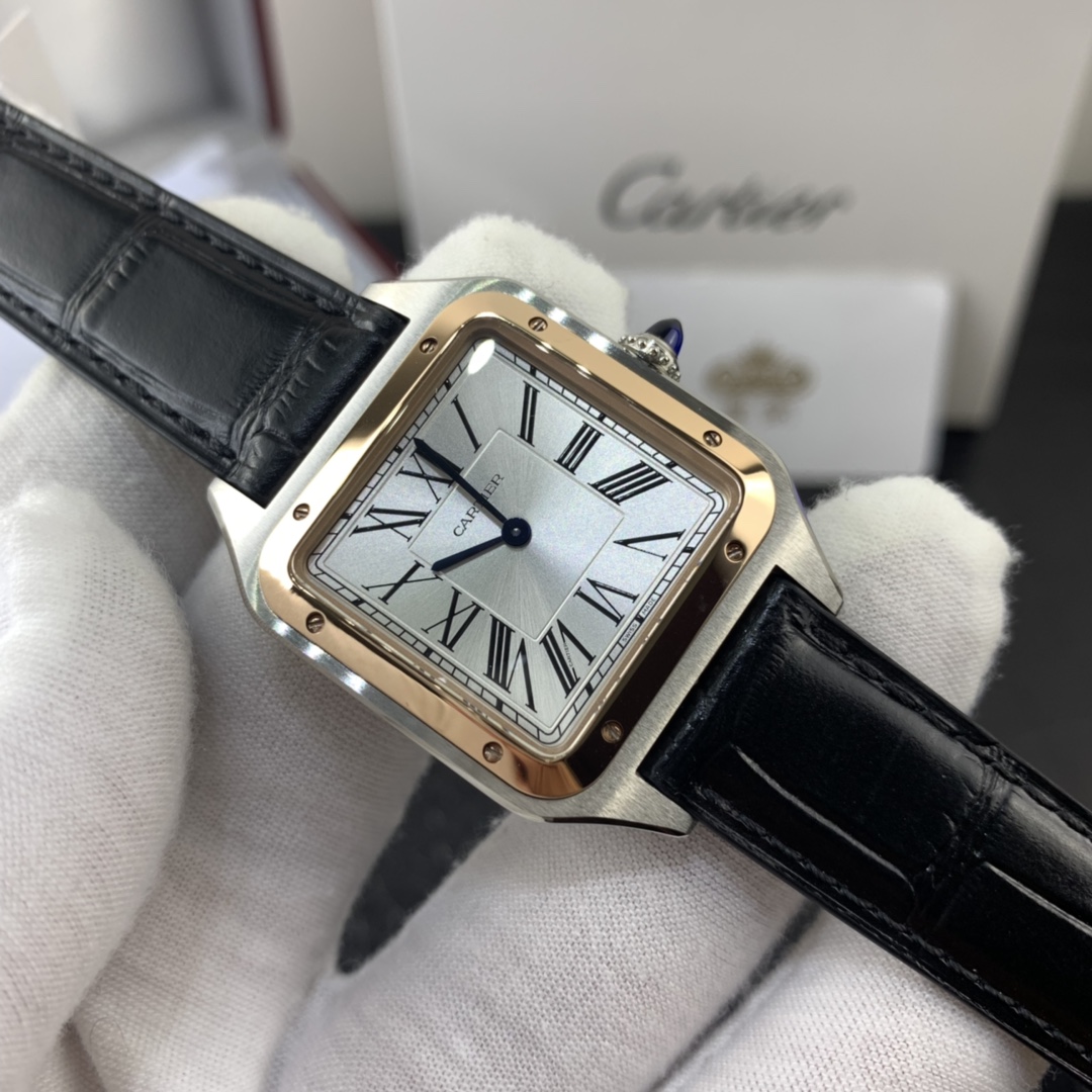 Cartier 皇家 卡地亚山度士系列半金半钢女表