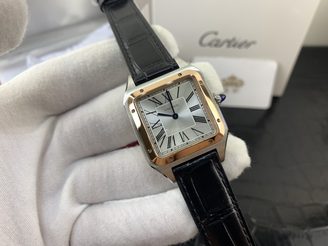 Cartier 皇家 卡地亚山度士系列半金半钢女表