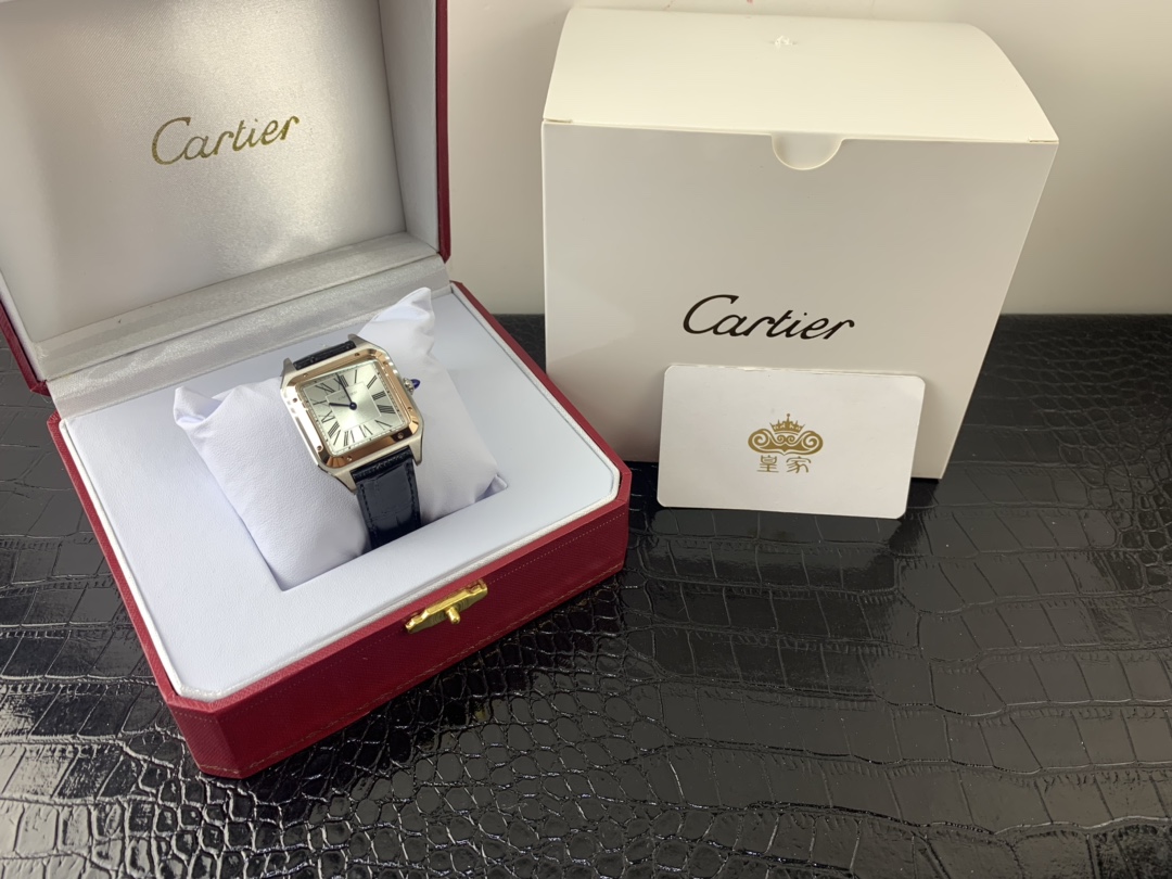 Cartier 皇家 卡地亚山度士系列半金半钢女表