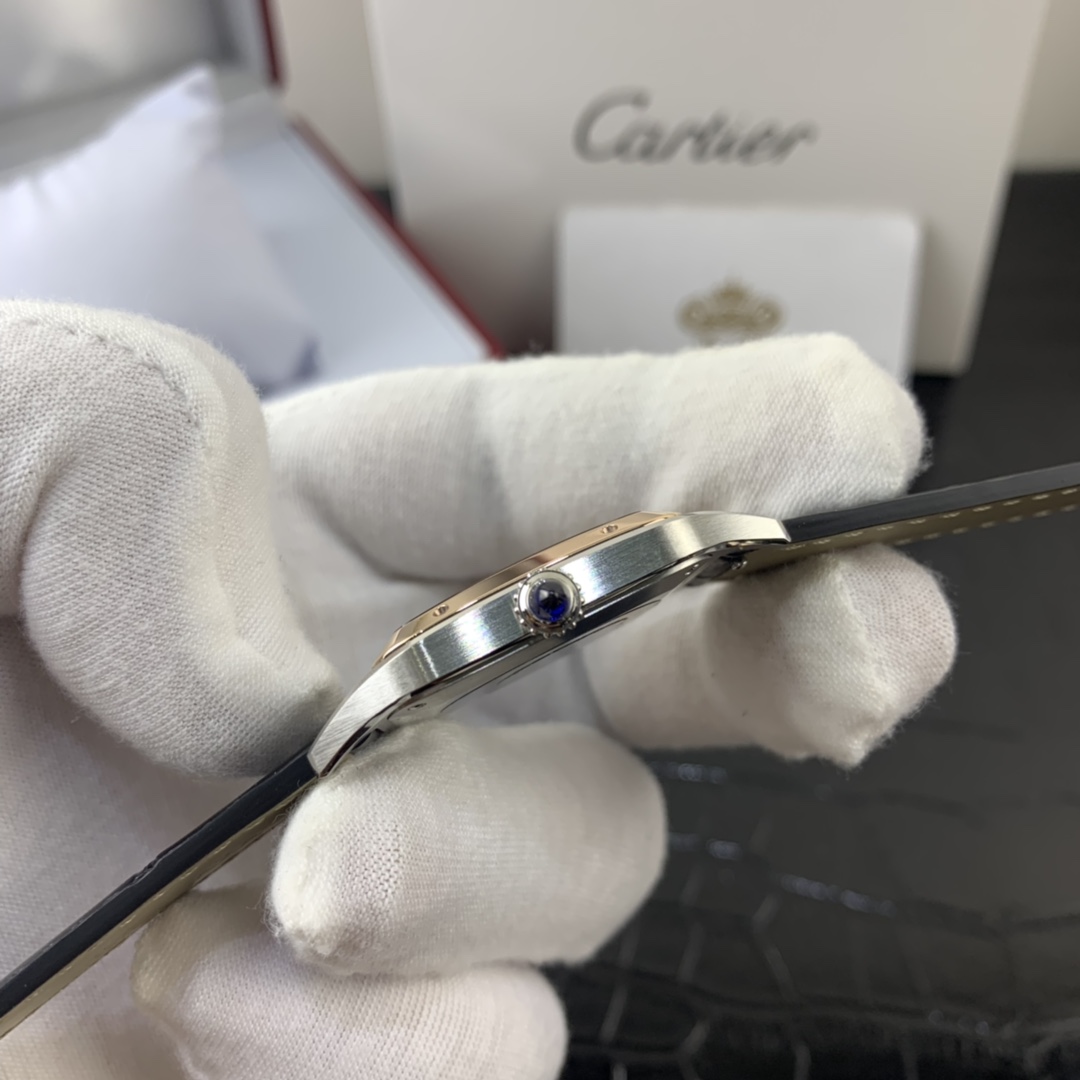 Cartier 皇家 卡地亚山度士系列半金半钢女表