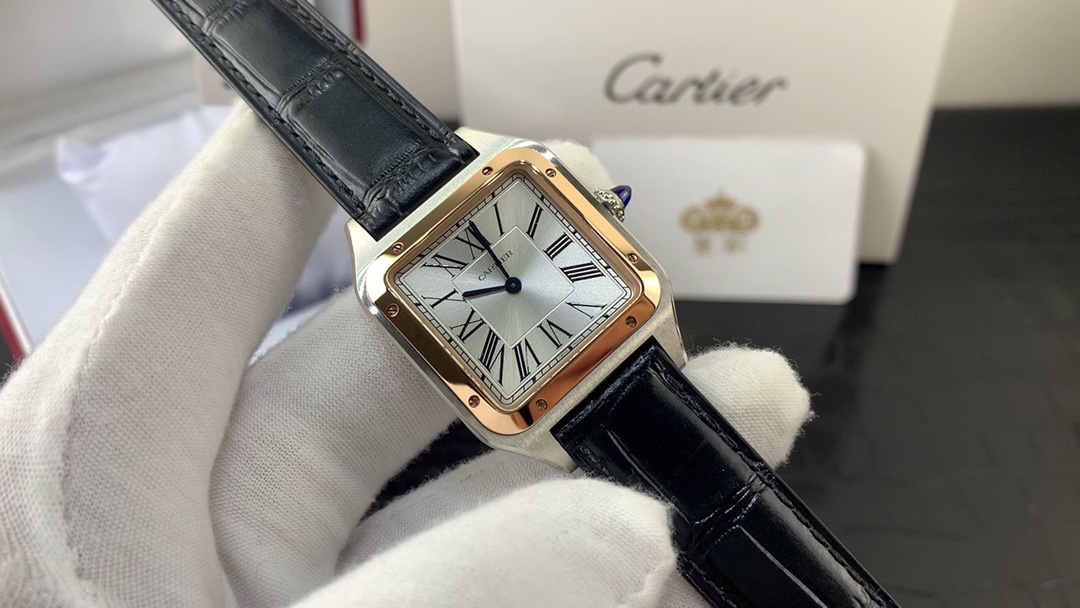 Cartier 皇家 卡地亚山度士系列半金半钢女表视频欣赏