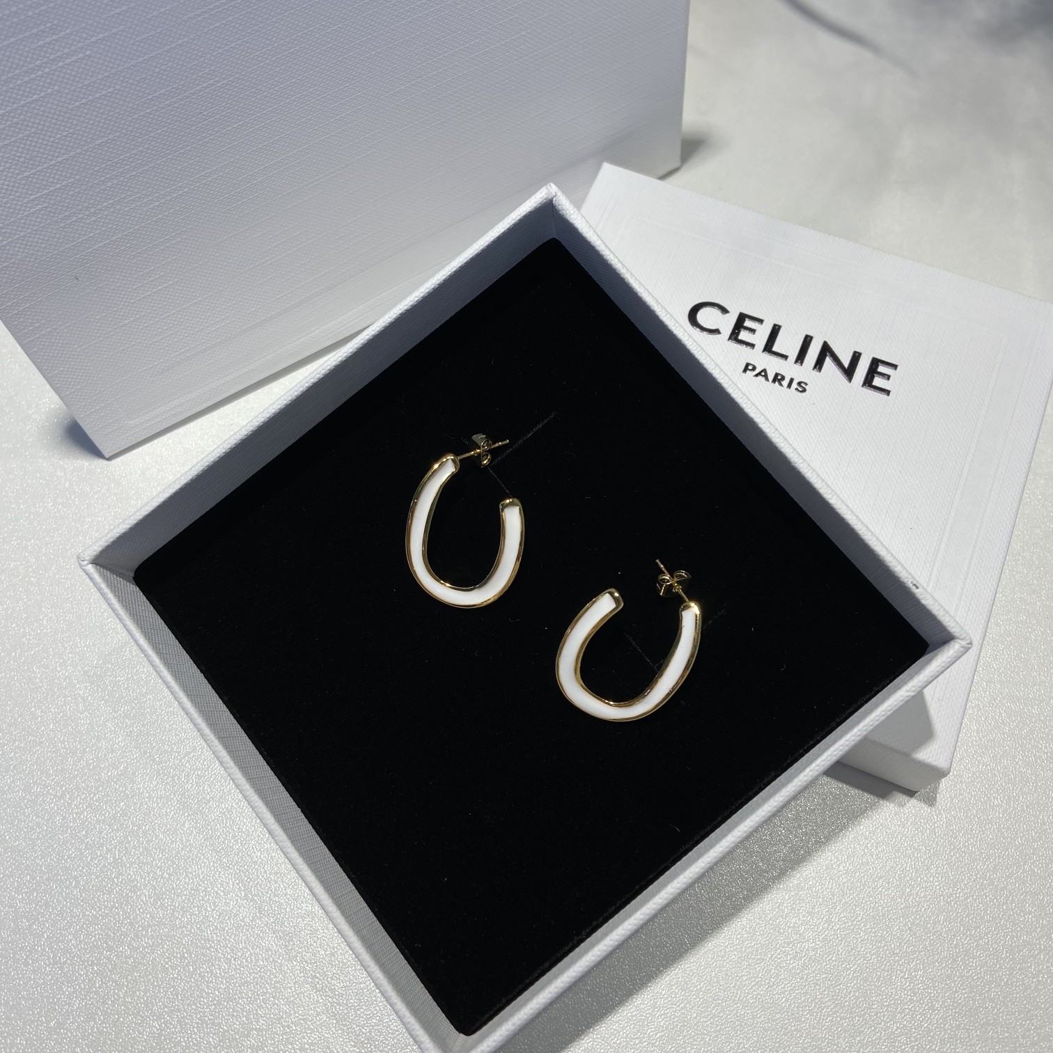 Celine Jewelry Earring White Vintage