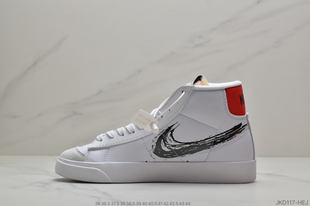 160 公司级 耐克Nike Blazer Mid '77 Vintage 开拓者“涂鸦勾”复古高帮休闲板鞋 CW7580-100