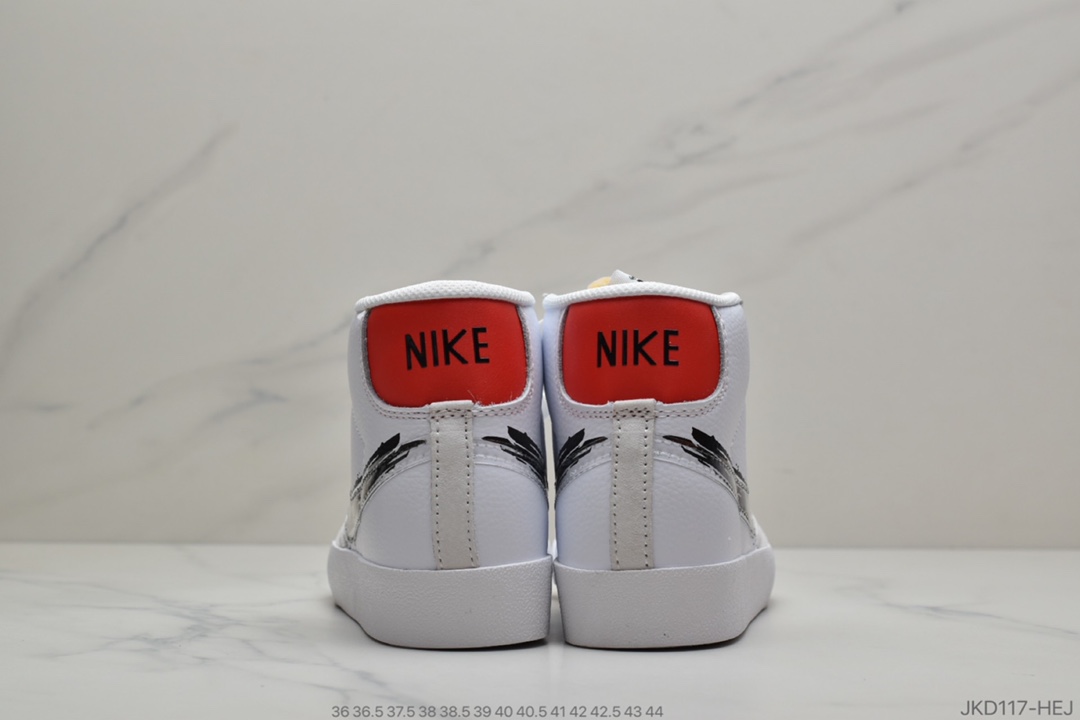 160 公司级 耐克Nike Blazer Mid '77 Vintage 开拓者“涂鸦勾”复古高帮休闲板鞋 CW7580-100