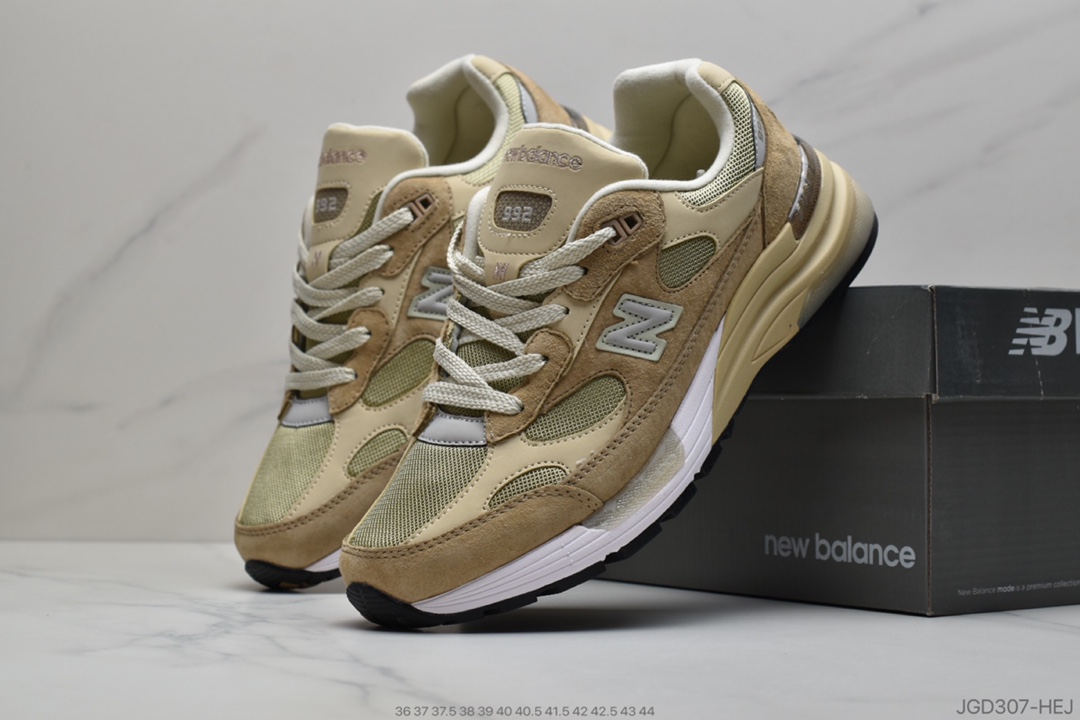 180  NB新百伦New Balance Made in USA M992系列 跑步鞋“沙 白黄 灰”W992TN