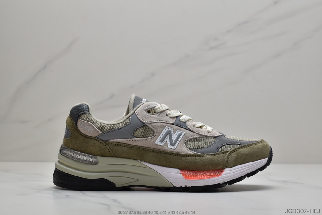 180  NB新百伦New Balance Made in USA M992系列 跑步鞋“沙 白黄 灰”W992TN