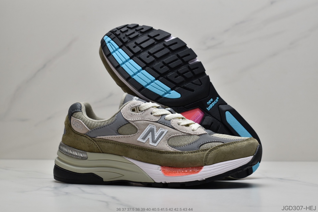 180  NB新百伦New Balance Made in USA M992系列 跑步鞋“沙 白黄 灰”W992TN