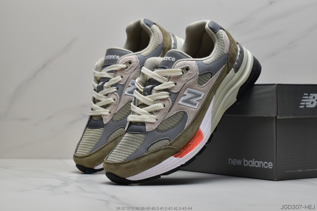 180  NB新百伦New Balance Made in USA M992系列 跑步鞋“沙 白黄 灰”W992TN