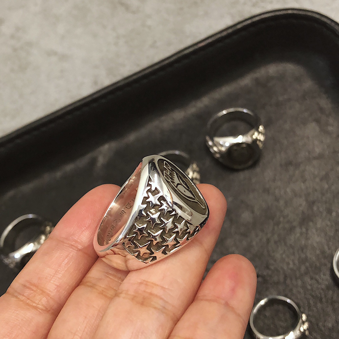 Chrome Hearts 开版 独家拍摄 （MZ）【新品上架】𝗖𝗵𝗿𝗼𝗺𝗲 𝗛𝗲𝗮𝗿𝘁𝘀 克罗心 星星印花戒指
