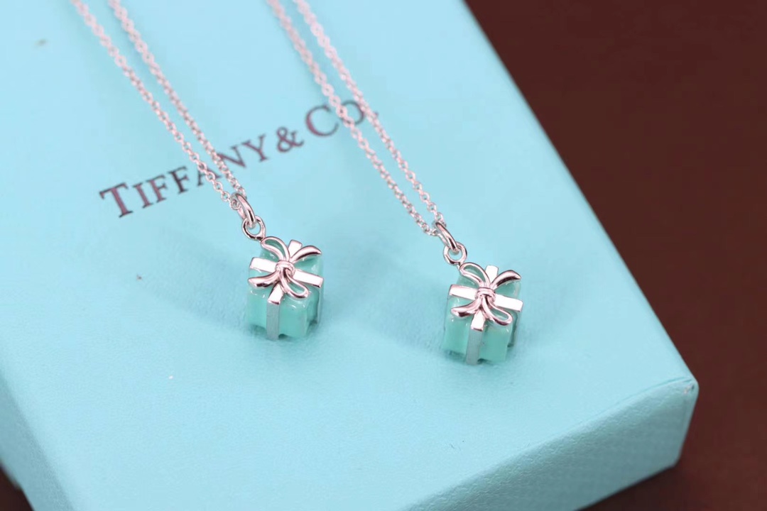 Tiffany & Co. Tiffany&Co.蓝色礼物盒 纯银锁骨项链