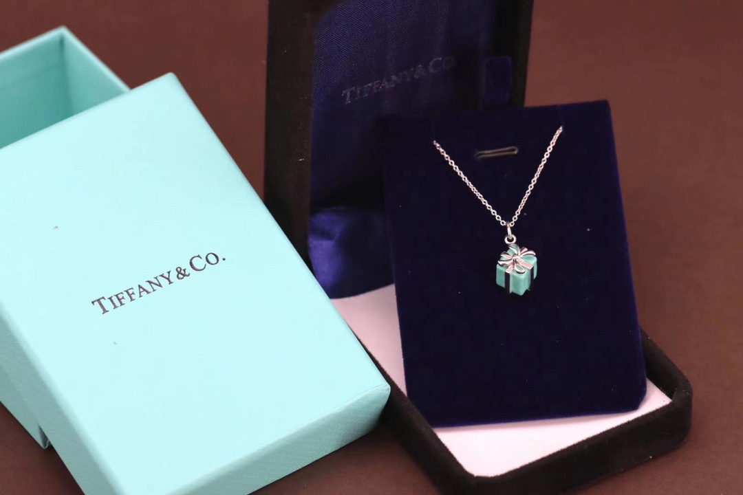 Tiffany & Co. Tiffany&Co.蓝色礼物盒 纯银锁骨项链