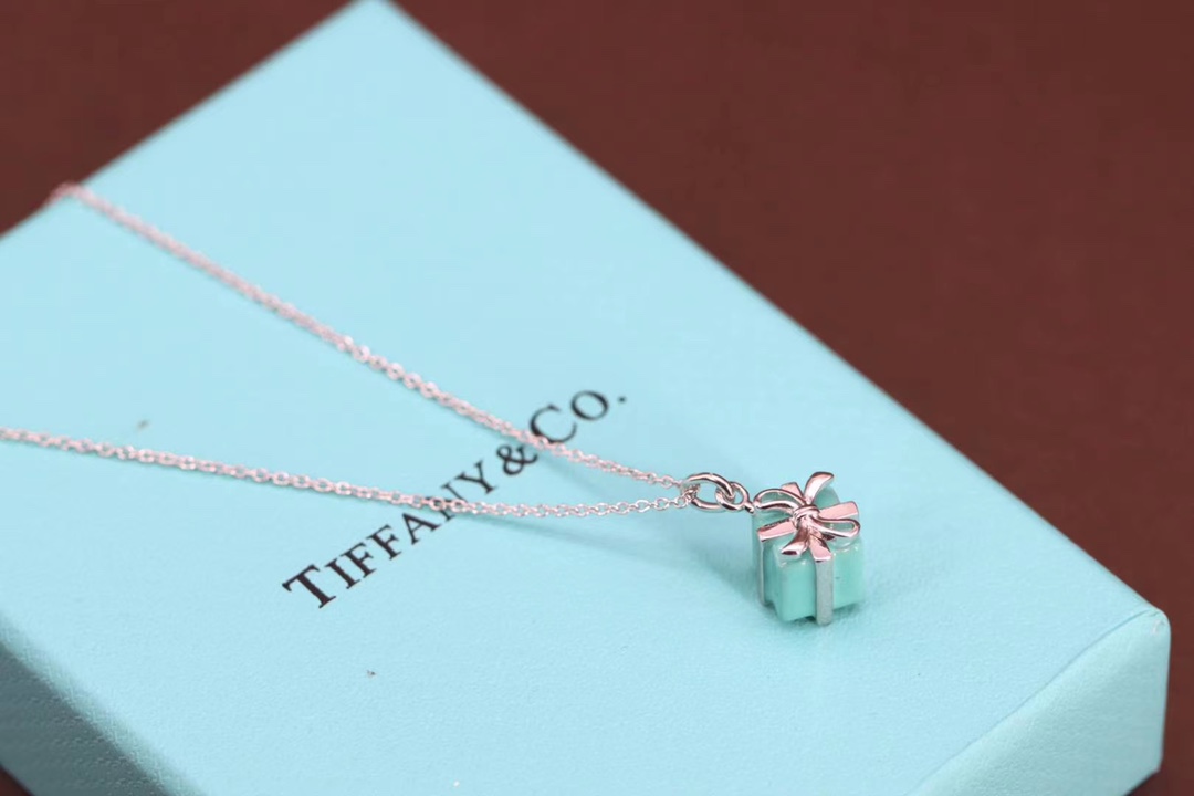 Tiffany & Co. Tiffany&Co.蓝色礼物盒 纯银锁骨项链