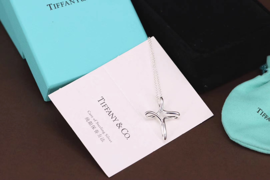 Tiffany & Co. Tiffany&Co. 纯银 十字架锁骨项链