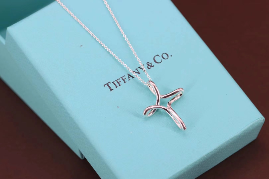 Tiffany & Co. Tiffany&Co. 纯银 十字架锁骨项链