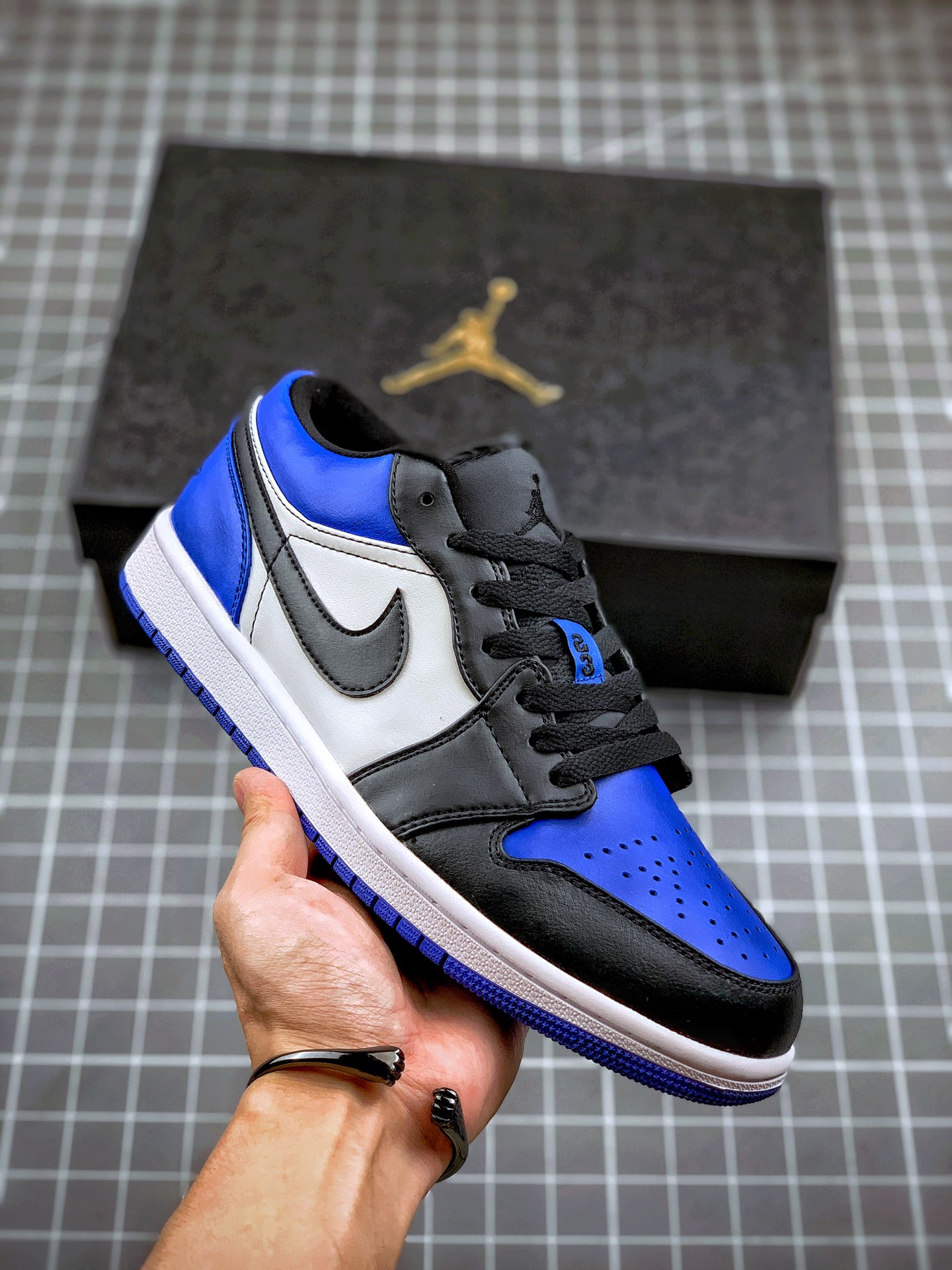 200 Air Jordan 1 Low 藤原浩黑蓝 AJ1乔1低帮休闲板鞋AQ9446-400