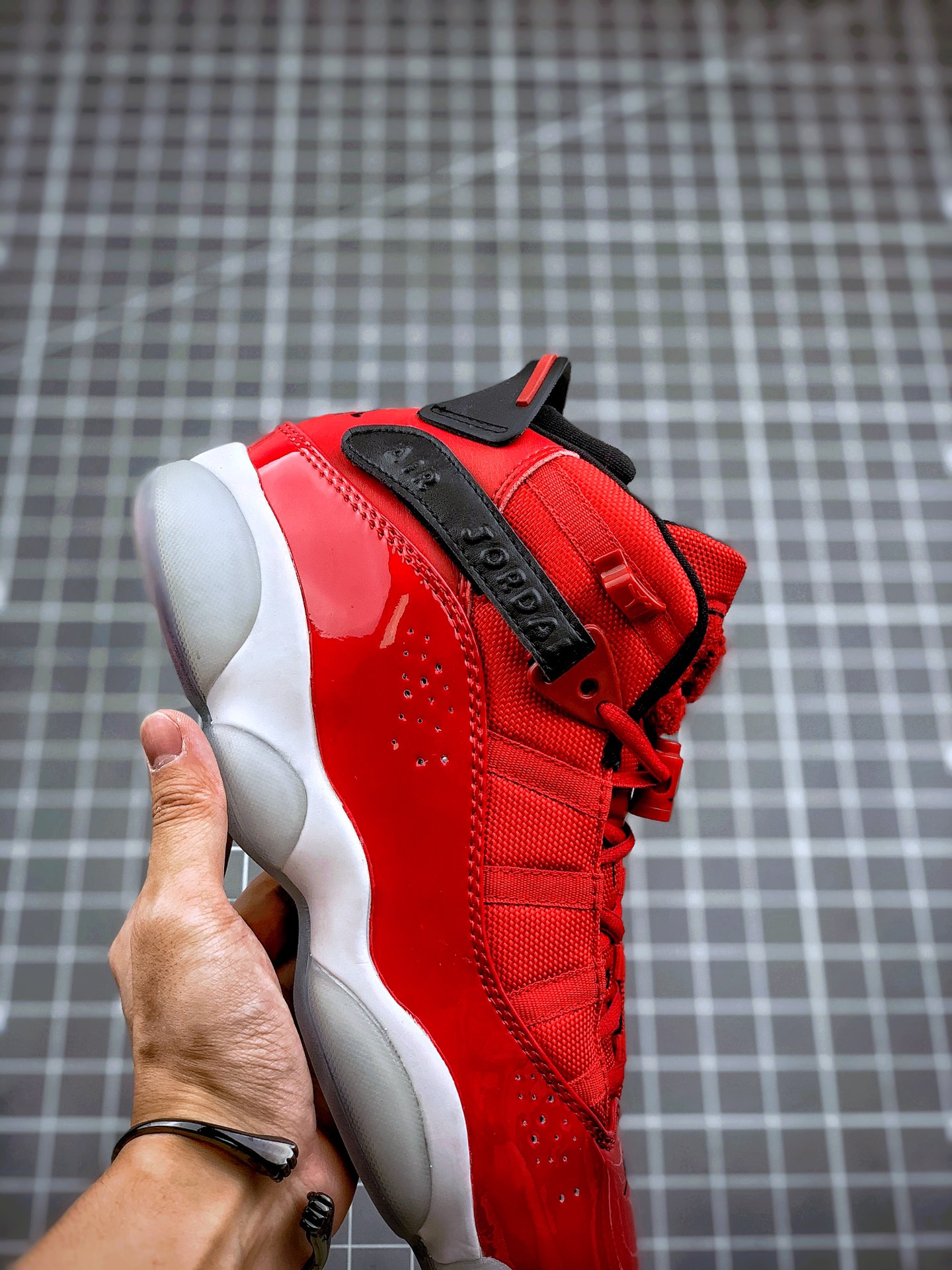 200 代购专供  Air Jordan 6 RIngs PJ tucker  AJ 六冠王 白红 荔枝纹货号322992-601