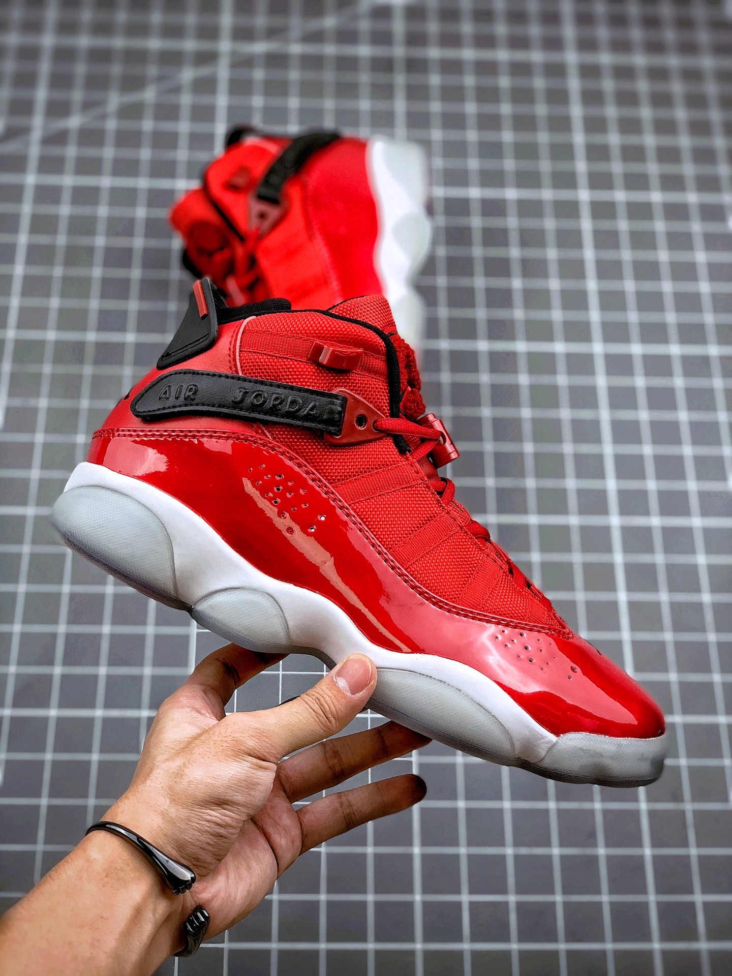200 代购专供  Air Jordan 6 RIngs PJ tucker  AJ 六冠王 白红 荔枝纹货号322992-601