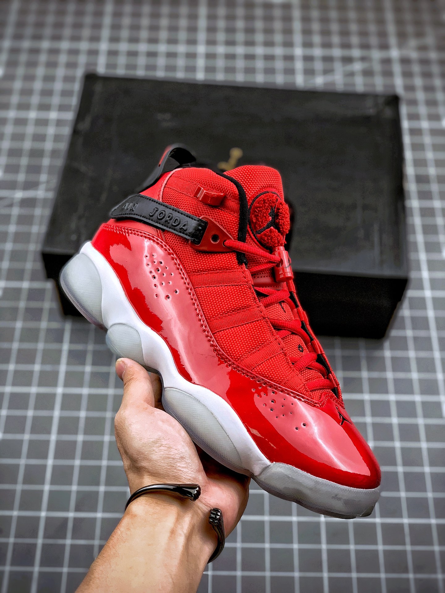 200 代购专供  Air Jordan 6 RIngs PJ tucker  AJ 六冠王 白红 荔枝纹货号322992-601