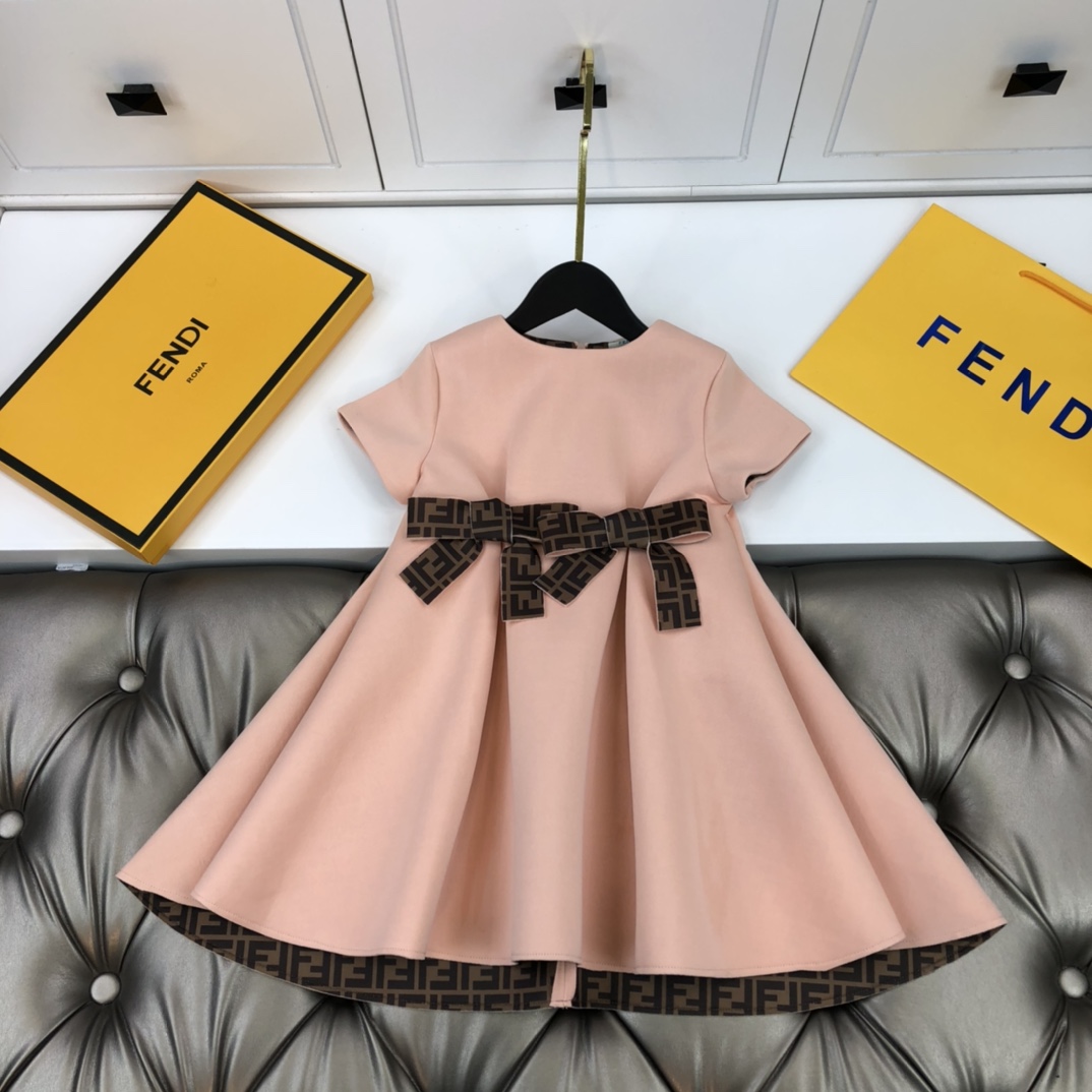 Fendi Clothing Dresses T-Shirt Pink Cotton Fall/Winter Collection Fashion Short Sleeve