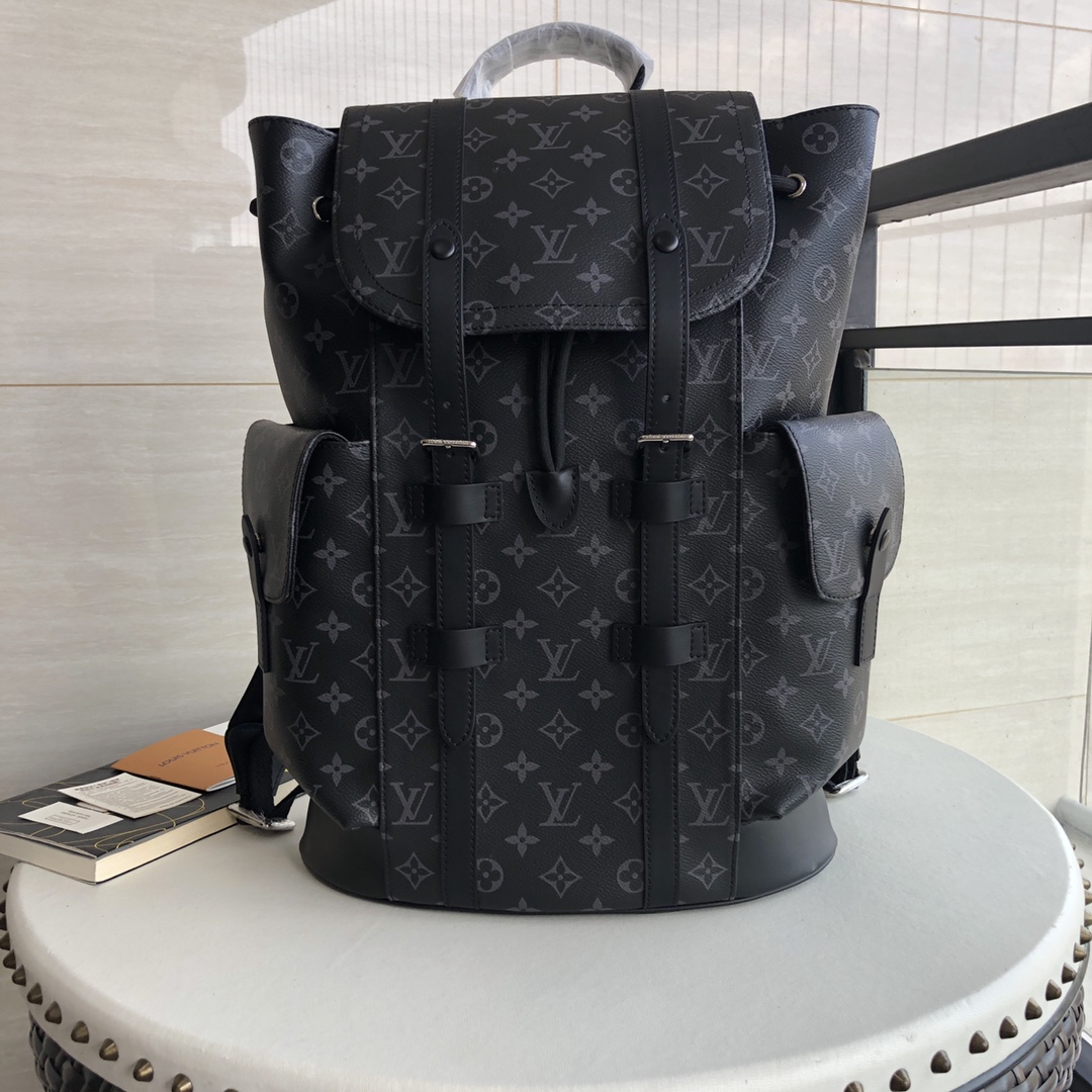 Louis Vuitton LV Christopher Bags Backpack Black Epi Casual N41379