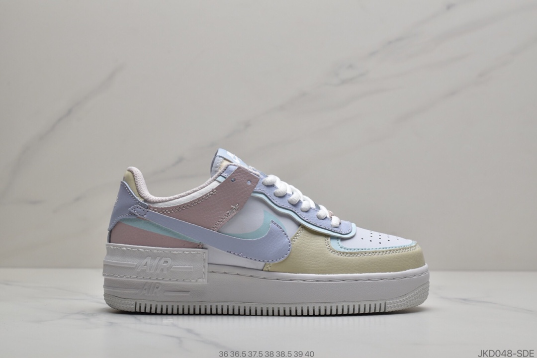 160 公司级 全套配件Nike Air Force 1 Shadow 彩蛋配色轻量增高低帮百搭板鞋CI0919-106