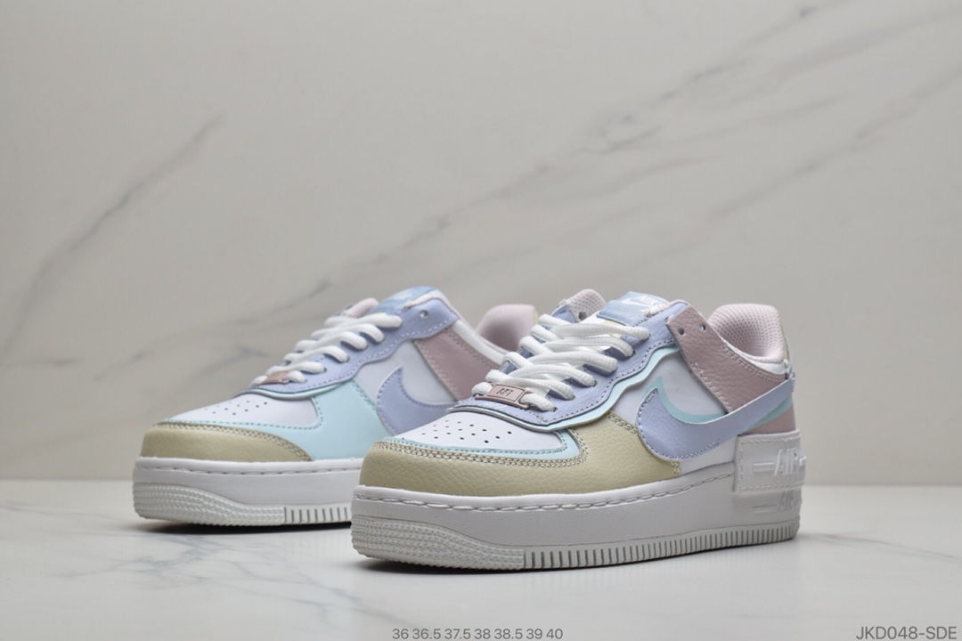 160 公司级 全套配件Nike Air Force 1 Shadow 彩蛋配色轻量增高低帮百搭板鞋CI0919-106
