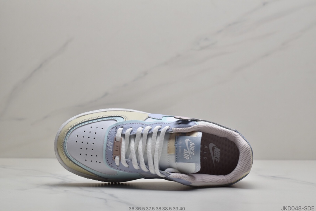 160 公司级 全套配件Nike Air Force 1 Shadow 彩蛋配色轻量增高低帮百搭板鞋CI0919-106