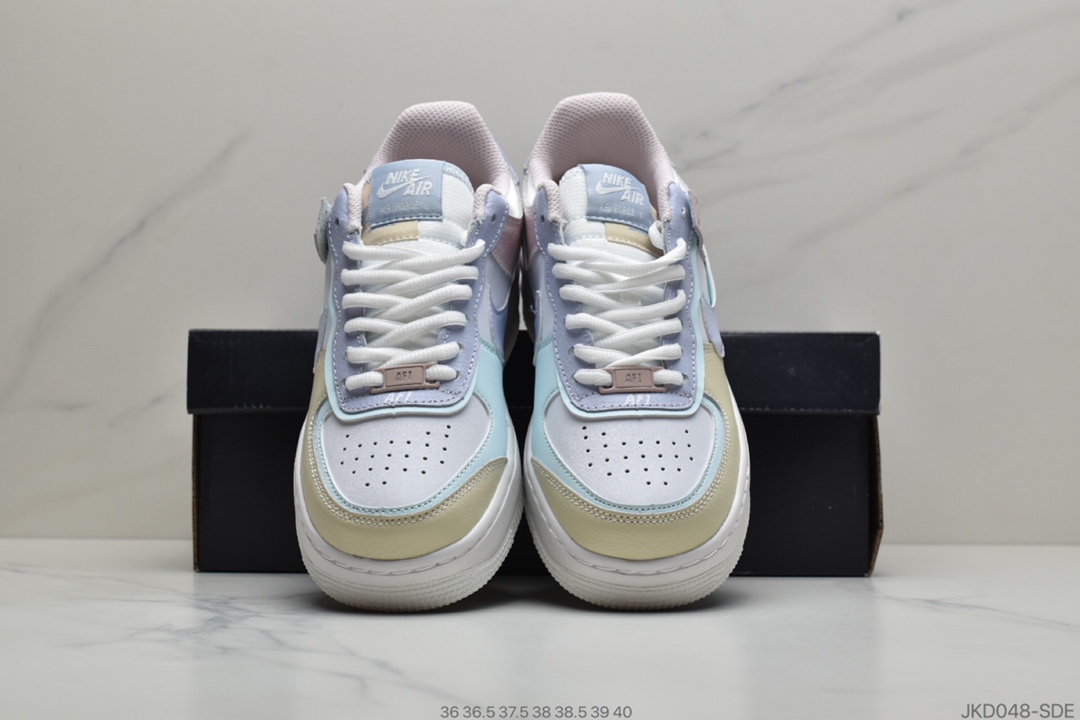 160 公司级 全套配件Nike Air Force 1 Shadow 彩蛋配色轻量增高低帮百搭板鞋CI0919-106