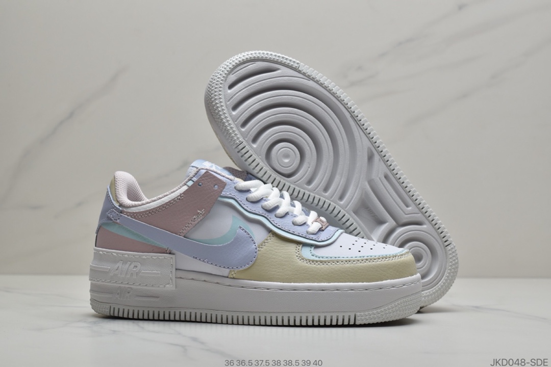 160 公司级 全套配件Nike Air Force 1 Shadow 彩蛋配色轻量增高低帮百搭板鞋CI0919-106