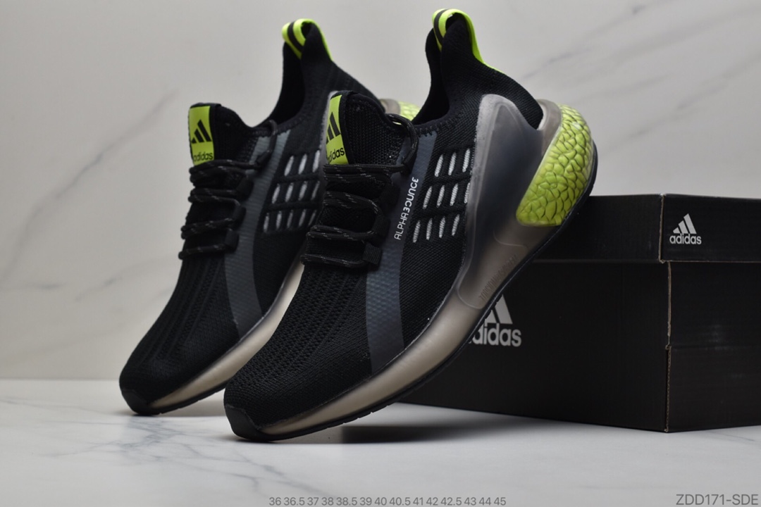 230 公司级 Adidas/阿迪达斯 AlphaBounce Beyond m 阿尔法针织爆米花大底真正踩屎感休闲跑步鞋CG3402