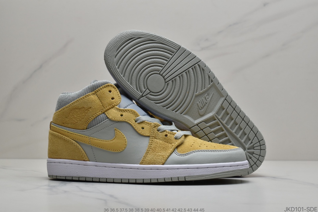 160 Air Jordan 1 Mid 巴黎采用与巴黎配色相似的灰色搭配蓝紫点缀