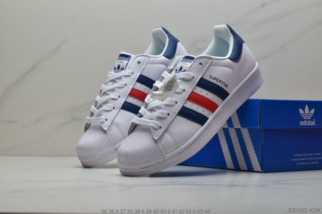120 公司级 Adidas三叶草Superstar贝壳头头层皮软蓝 底情侣全黑贝壳头板鞋AF5666