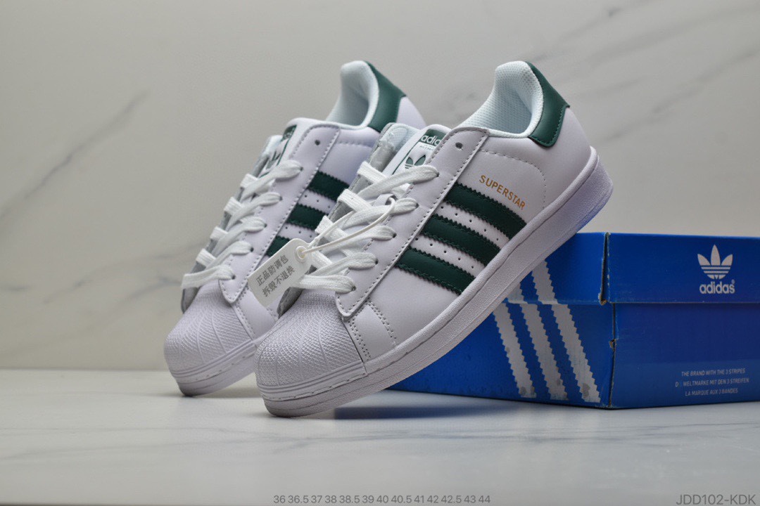 120 公司级 Adidas三叶草Superstar贝壳头头层皮软蓝 底情侣全黑贝壳头板鞋AF5666
