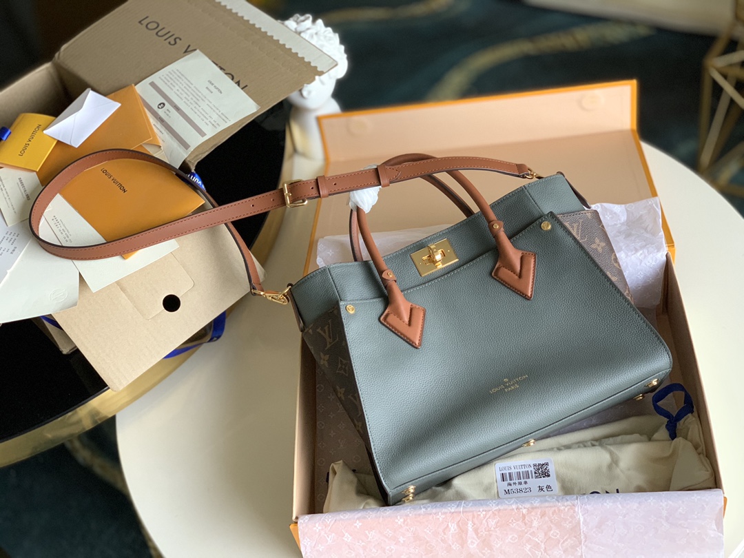Louis Vuitton LV On My Side Bags Handbags Splicing Calfskin Cowhide M53823