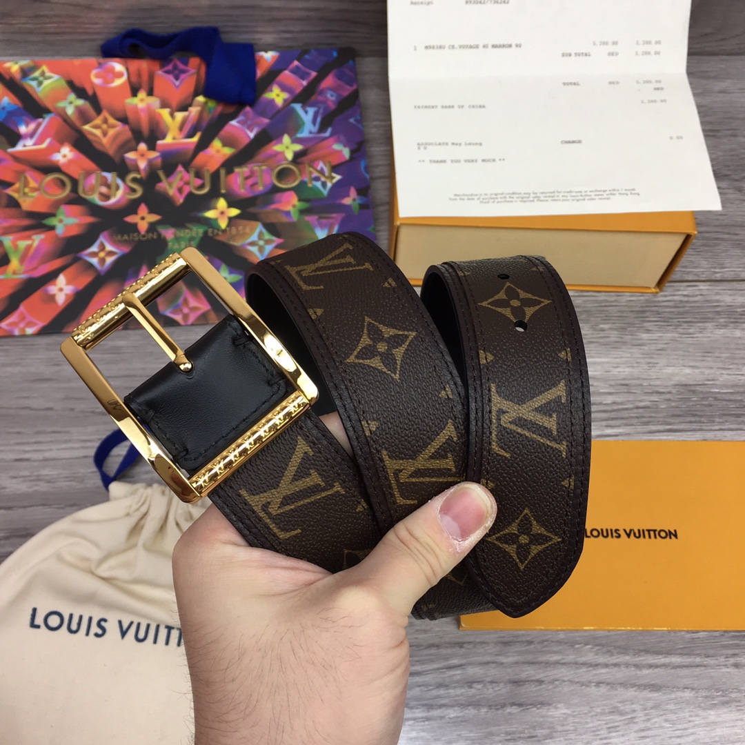 Louis Vuitton Fake
 Belts Men Calfskin Canvas Cowhide