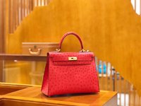 Hermes Kelly Handbags Crossbody & Shoulder Bags Top quality Fake
 Sewing Ostrich Leather