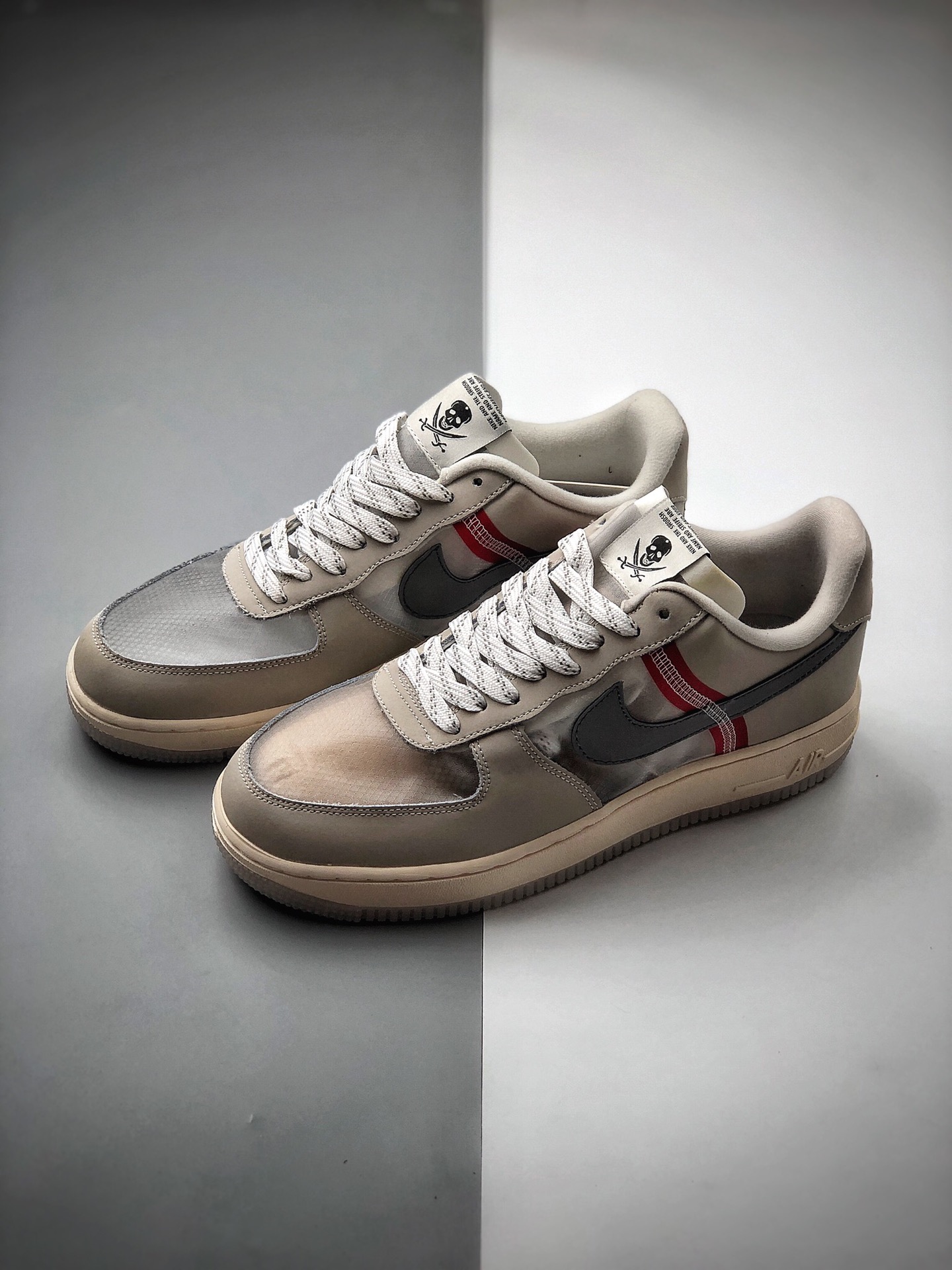 180 公司级 Nike Air Force 1 Low '07 “蚕网薄纱灰红色” 空AN3355-061