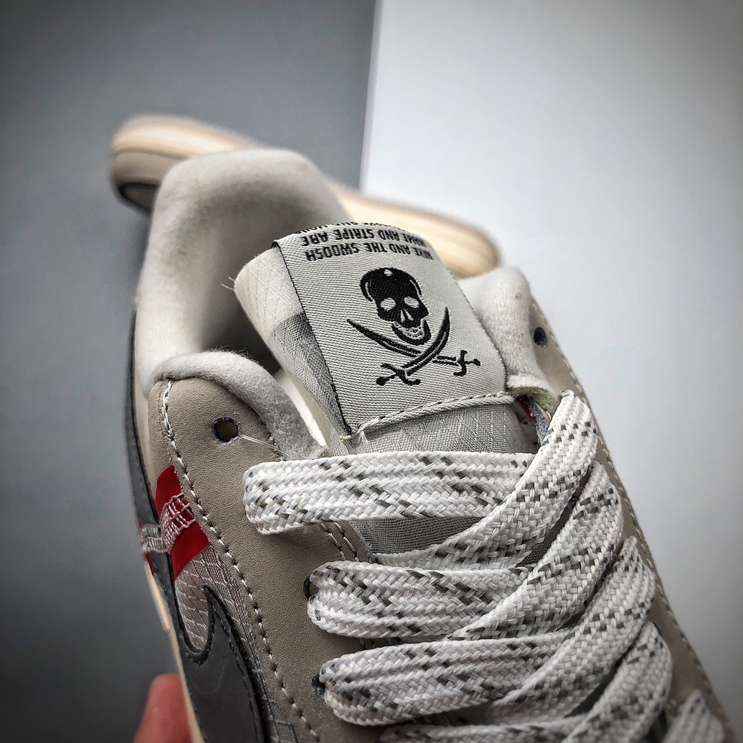180 公司级 Nike Air Force 1 Low '07 “蚕网薄纱灰红色” 空AN3355-061