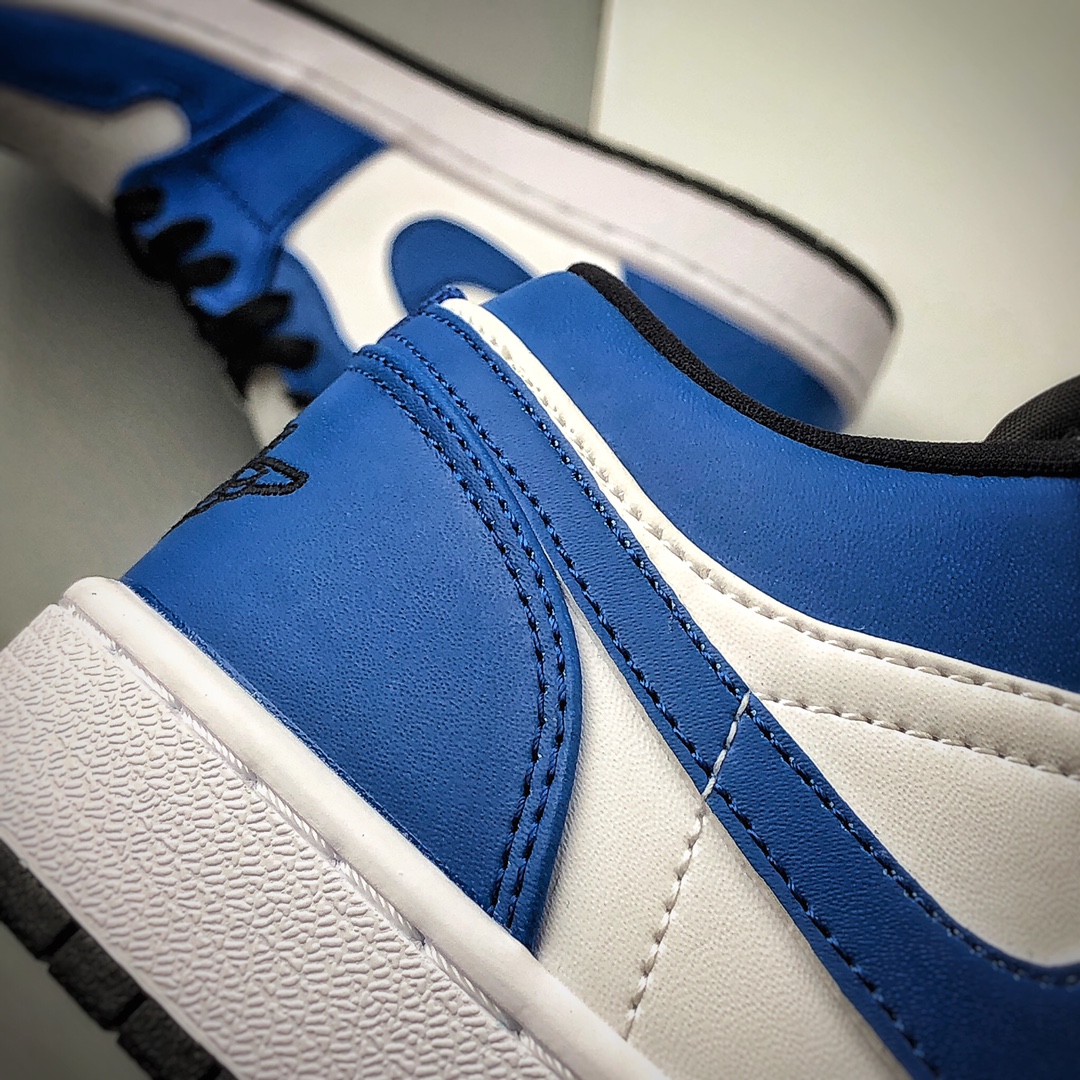 200  公司级 头层 Nike Air Jordan 1 Low 白蓝闪电 AJ1 乔1 低帮潮流缓震运动休闲板鞋553558-124