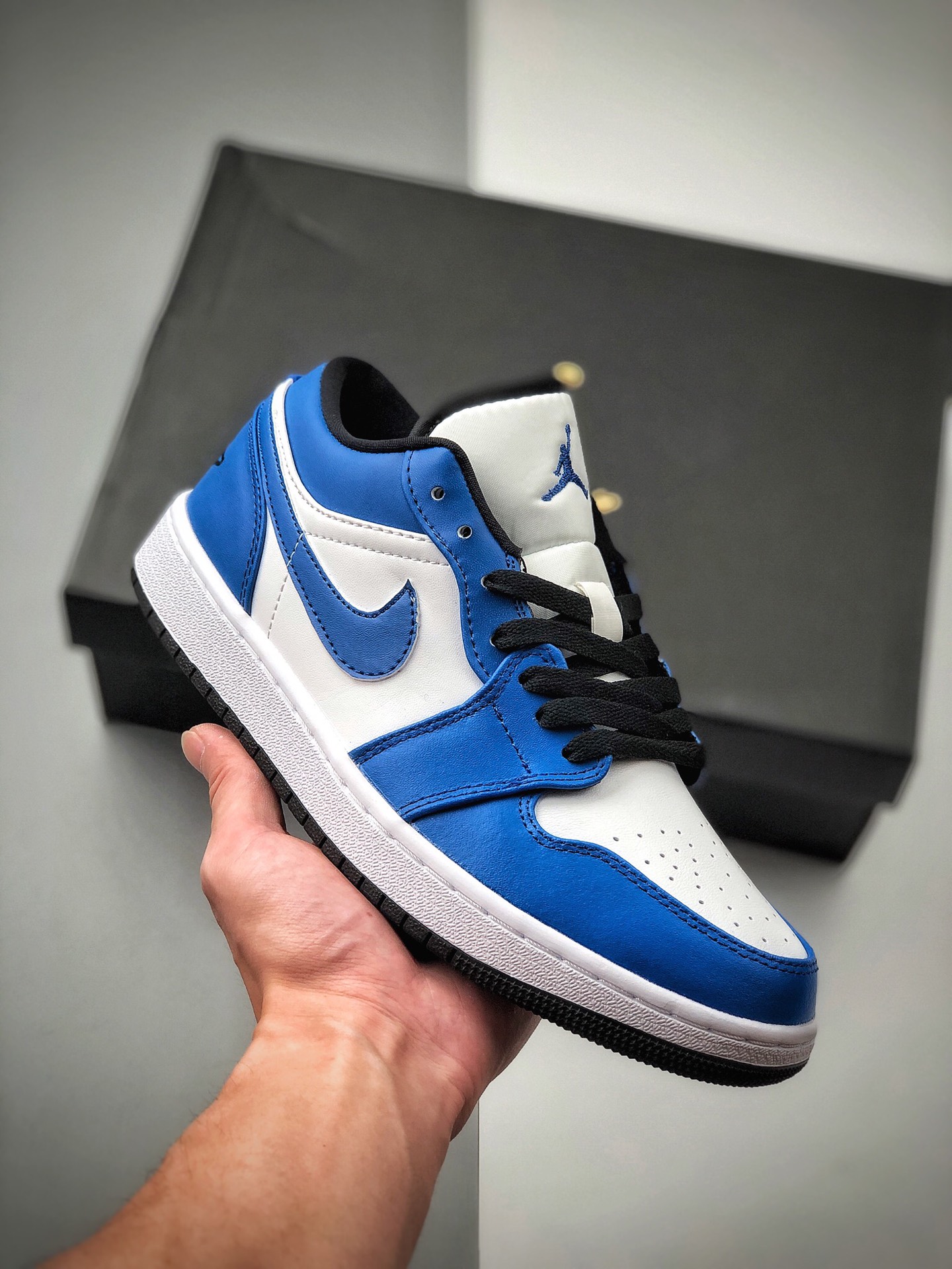 200  公司级 头层 Nike Air Jordan 1 Low 白蓝闪电 AJ1 乔1 低帮潮流缓震运动休闲板鞋553558-124