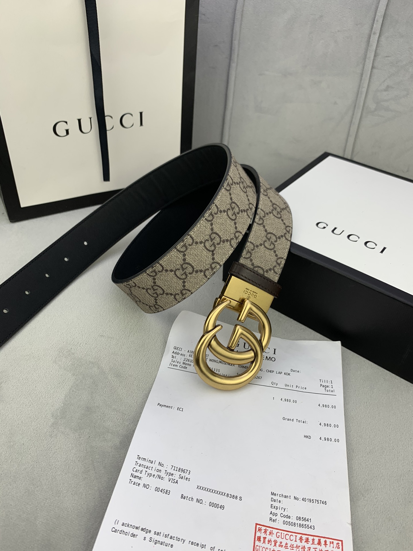 宽度4.0GUCCI經典款G家花面带