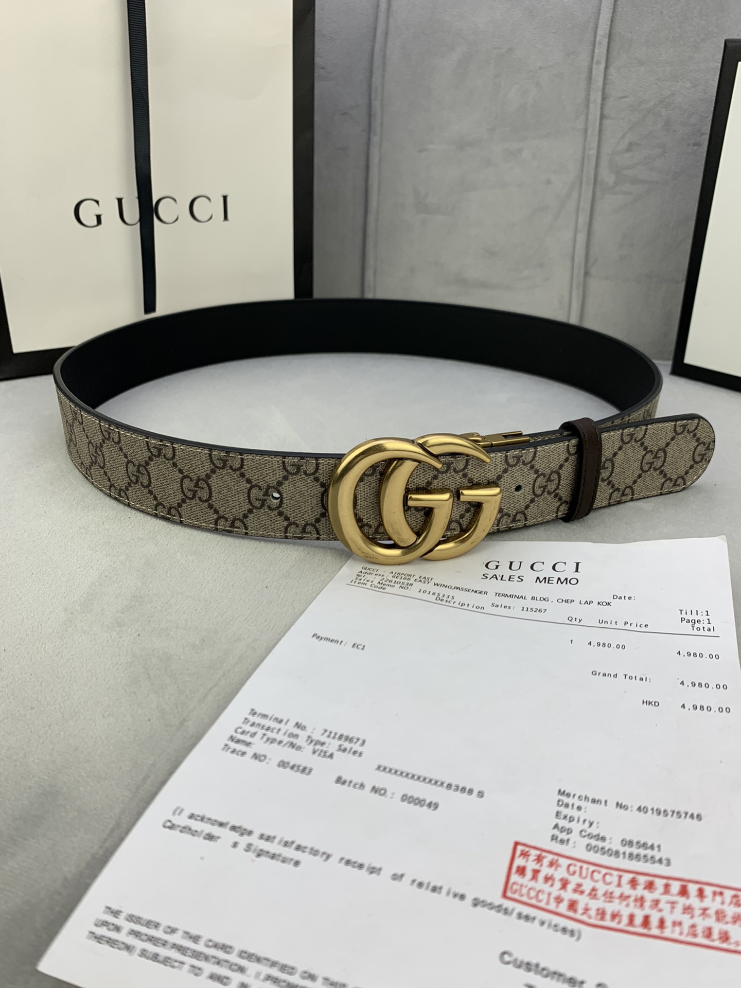 宽度4.0GUCCI經典款G家花面带