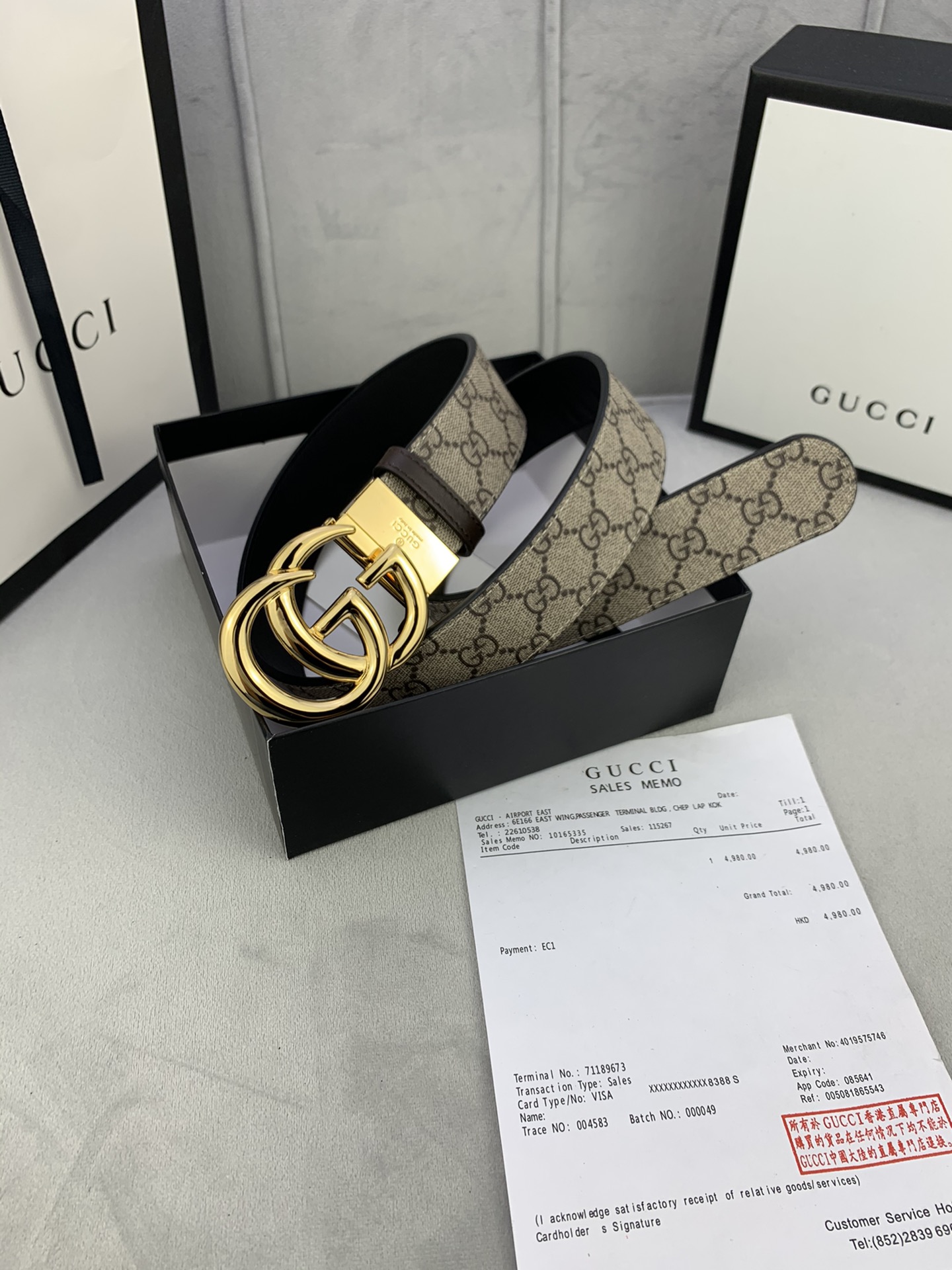 宽度4.0GUCCI經典款G家花面带