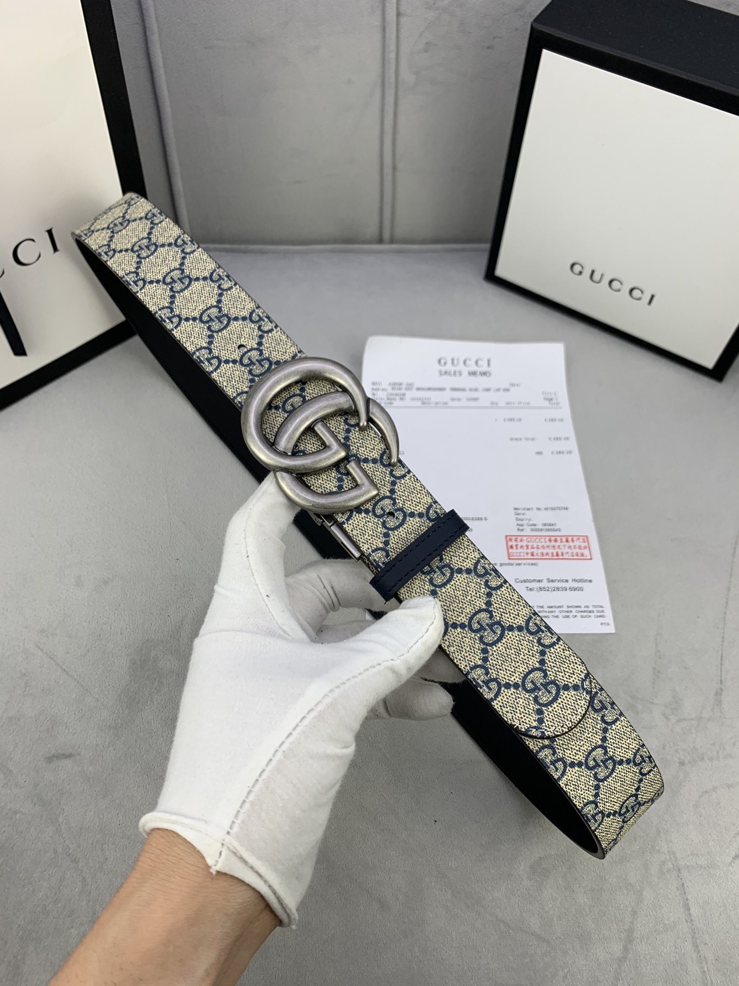 宽度4.0GUCCI經典款G家花面带