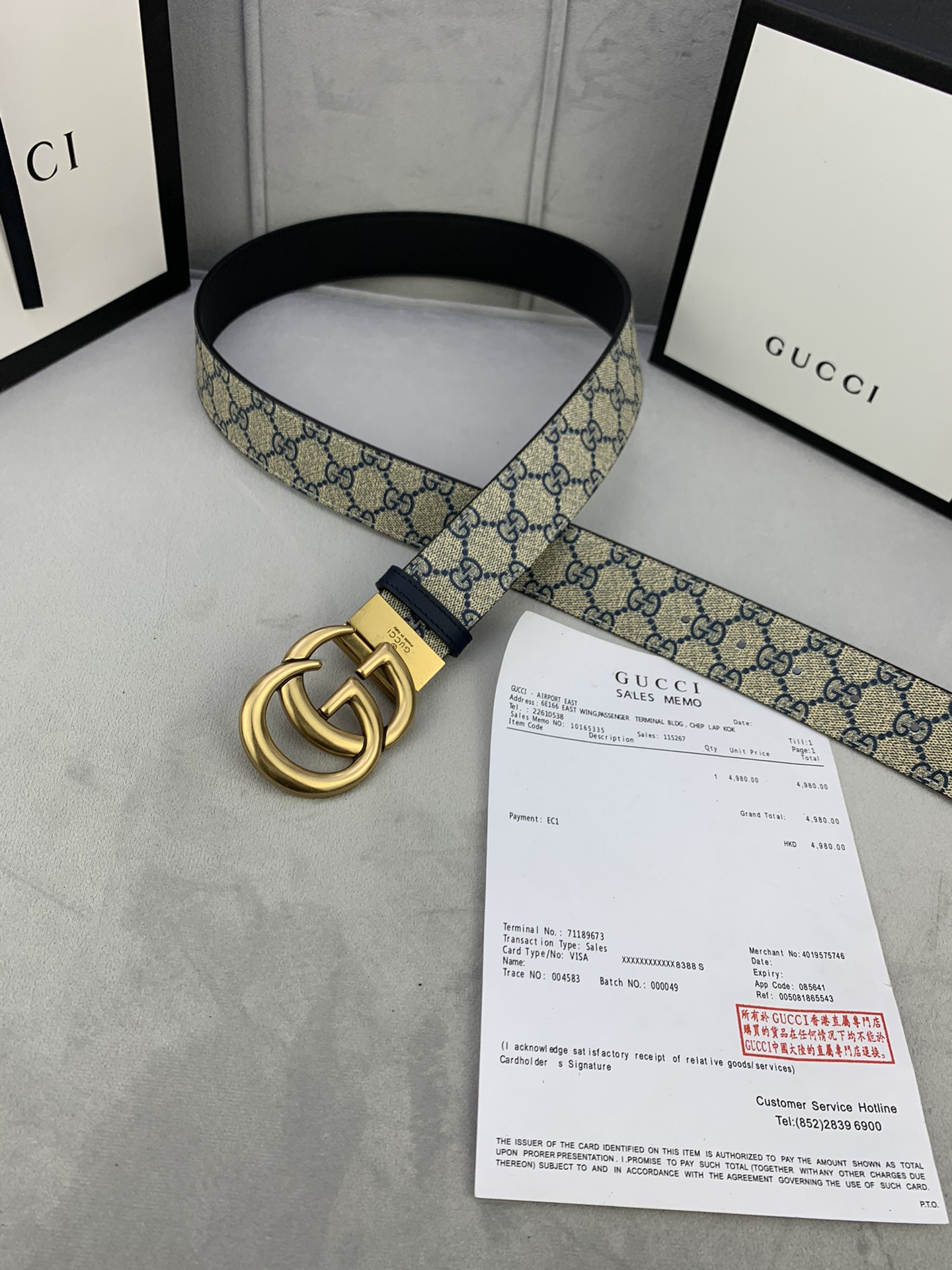 宽度4.0GUCCI經典款G家花面带