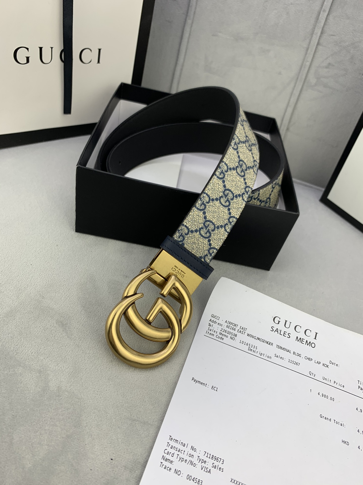 宽度4.0GUCCI經典款G家花面带