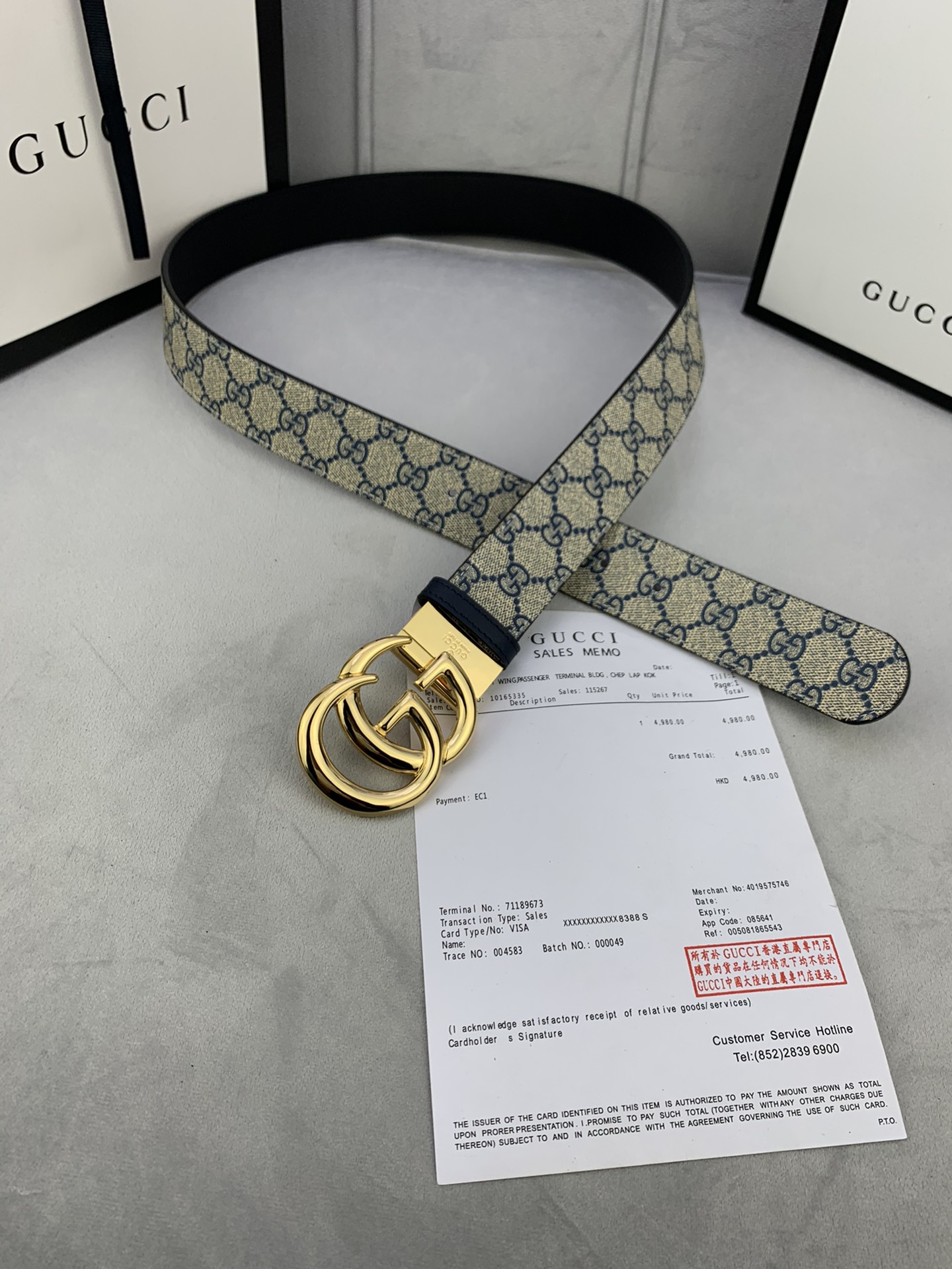 宽度4.0GUCCI經典款G家花面带