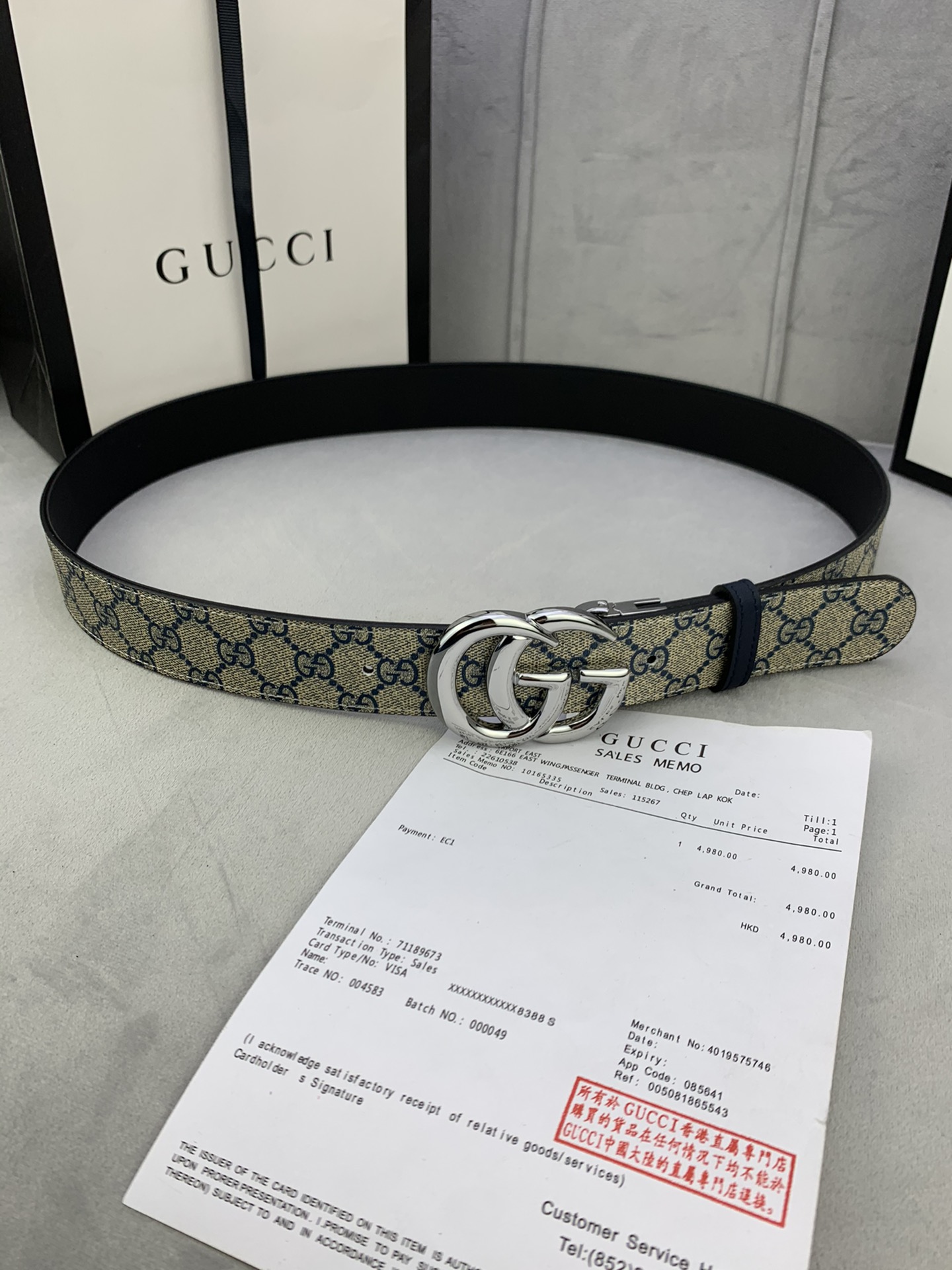 宽度4.0GUCCI經典款G家花面带