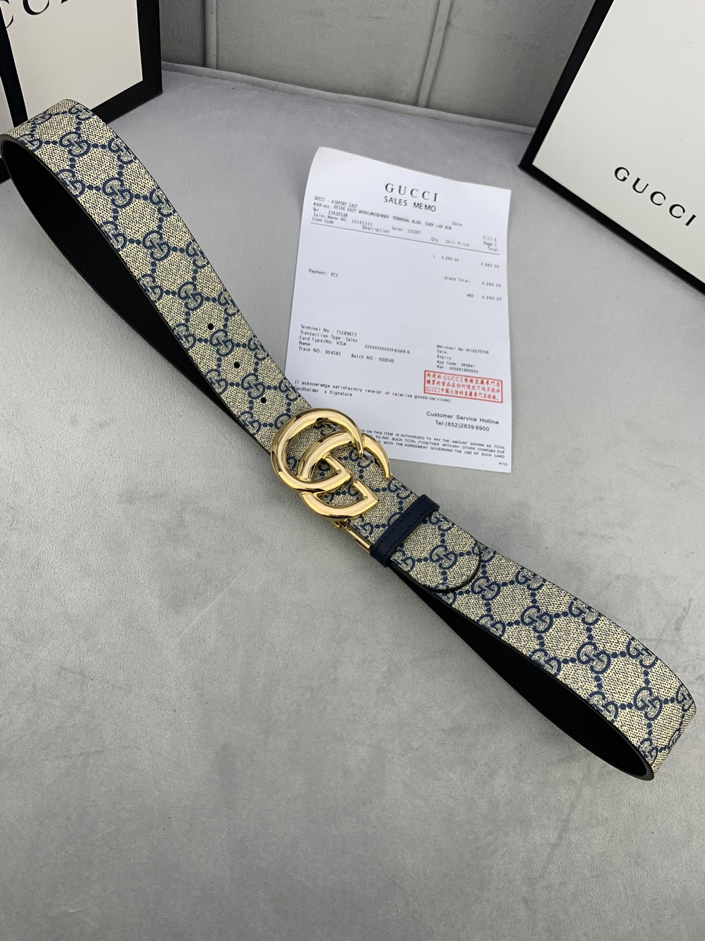 宽度4.0GUCCI經典款G家花面带